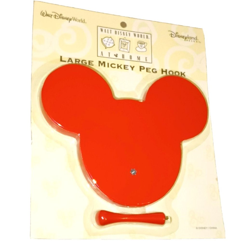 Walt Disney World Disneyland Large Mickey Peg Hook 6 in. Tall Home